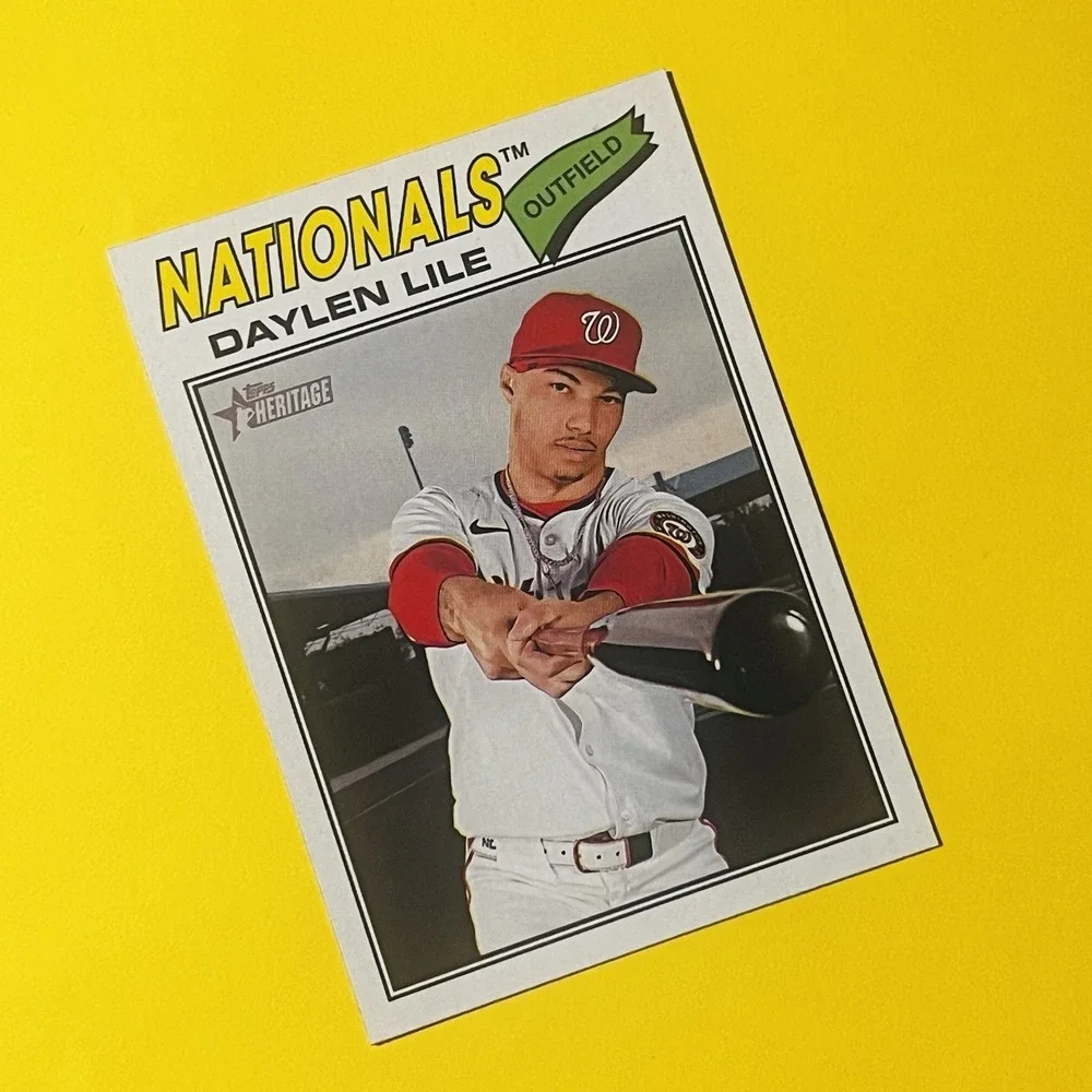 2026 Topps Heritage Baseball Daylen Lile #124 Washington Nationals Rookie Base
